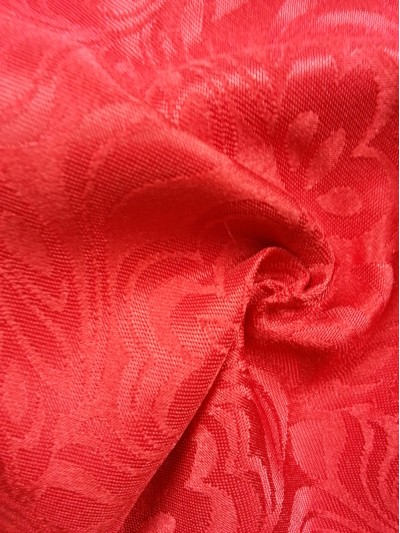 TB-FDN  提花桌布  枱布 100％滌  鬱金香-大紅 花瓣紋 45度照